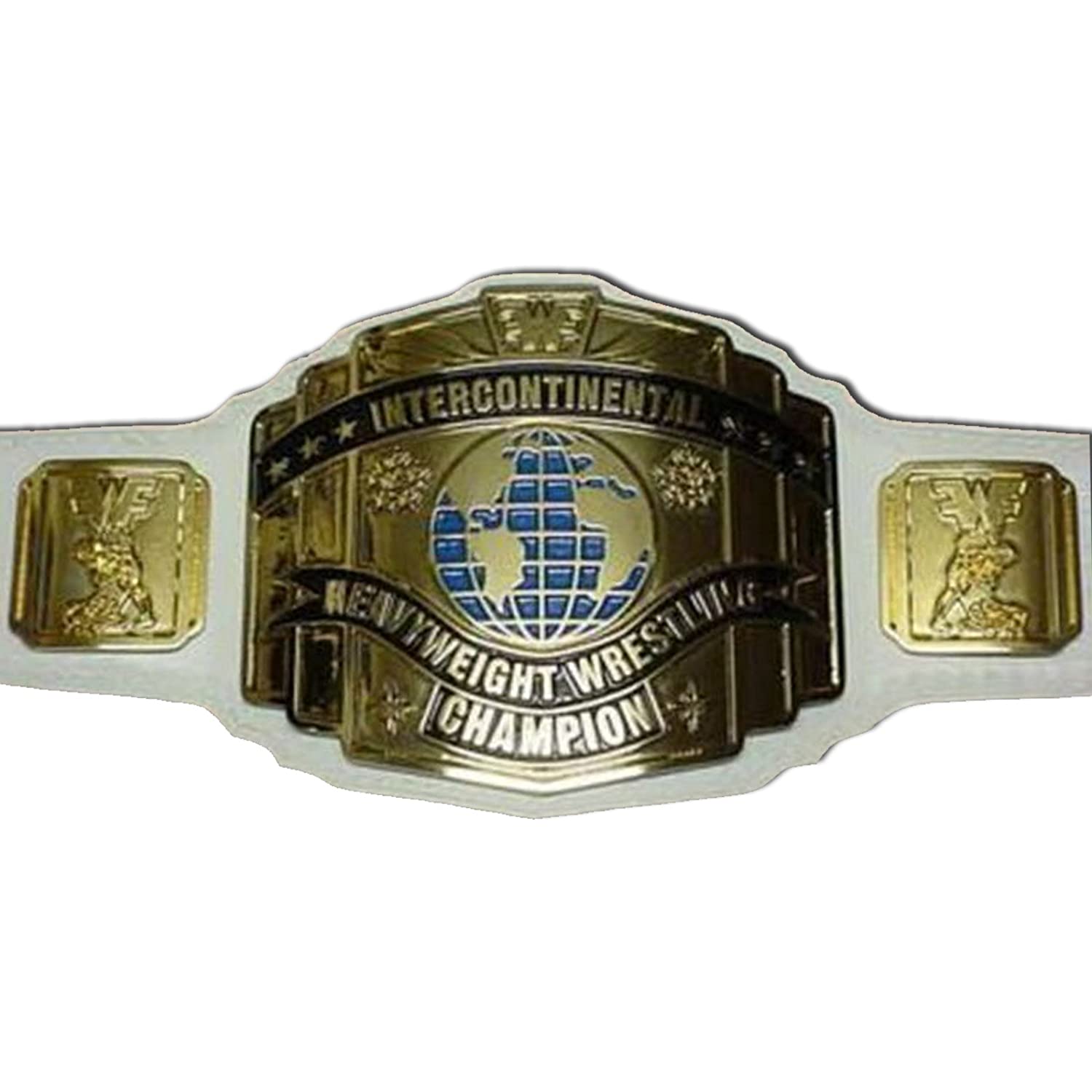 Wwf Intercontinental Wrestling Championship Replica Title Belt Brass Metal White